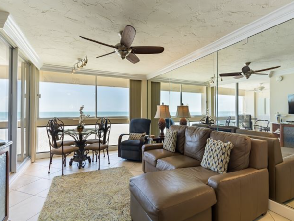 Views of the gulf from the bedroom and living room